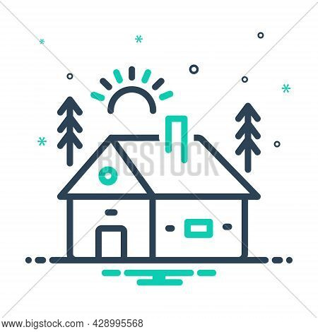 Mix Icon For Cabin Cottage Shack Hovel Arbour Wood Mountain Hut Hill