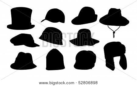 Set of Hats Silhouette
