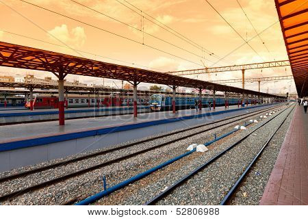 Nizhny Novgorod, Russia - August 27: Platforms In Moskovsky Rail Terminal On August 27, 2012 In Nizh