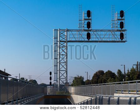 Railway Signal And Stanchion