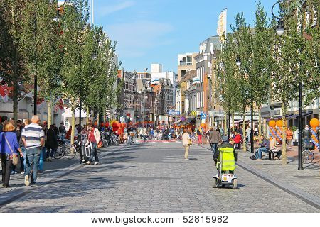 People On The Celebratory Street   In Dordrecht, Netherlands