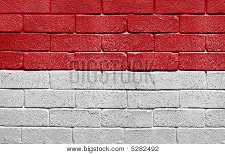 Flagge von Monaco auf die Wand