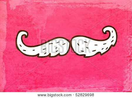 Hipster Mustache. Cute Hand Drawn Vector illustration, Vintage Paper Texture Background
