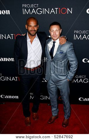 NEW YORK- OCT 24: Actor Amaury Noalsco (L) and Lane Garrison attend the global premiere of Canon's 