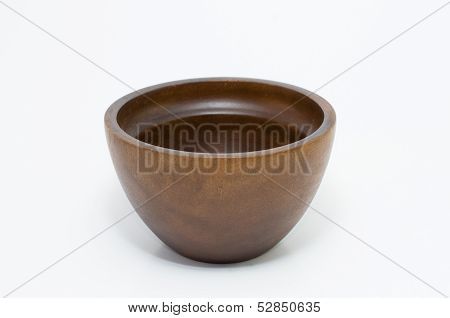closed up coconut bowl in isolated background