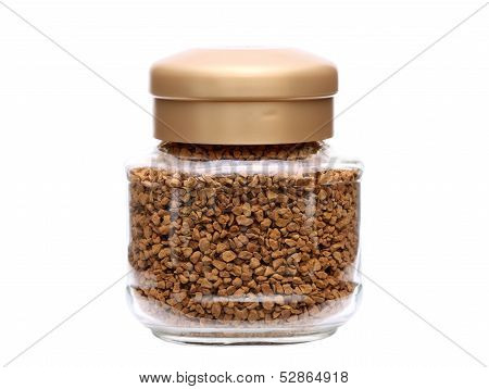 instant coffee in glass jar