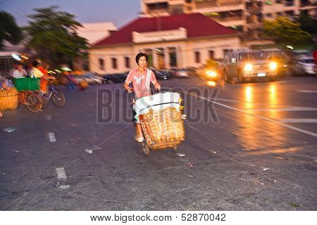 People Returning From Night Market