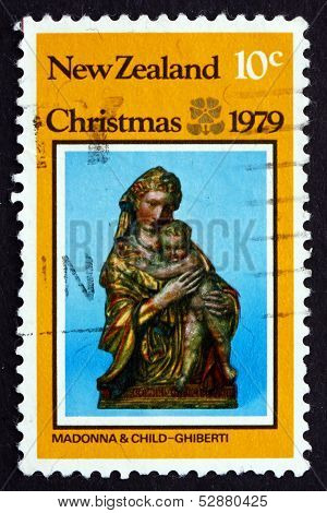 Postage Stamp New Zealand 1979 Virgin And Child, By Lorenzo Ghib