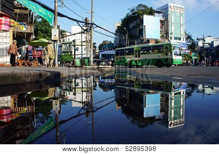 Cityscape reflect on water