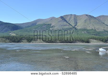 The Permanent Ice Fields In The Tideway Of The Yakut River.