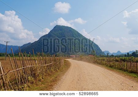 On A Rural Road. Vang Vieng. Laos.