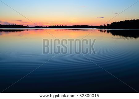 Evening Calmness. Lake Engozero, North Karelia, Russia