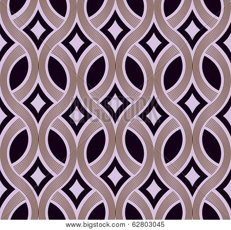 Abstract seamless plaiting lines vector wallpaper.
