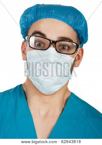 Scared Doctor In Uniform