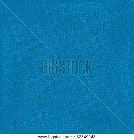 Blue Natural Cotton Fabric. Textile Background. Vector