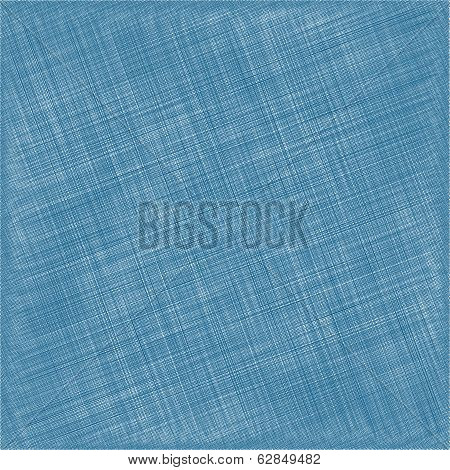 Blue Natural Cotton Fabric. Textile Background. Vector