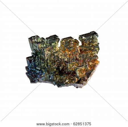 Bismuth Nugget On A White Background
