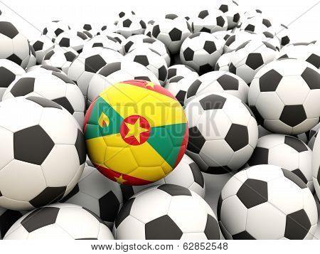 Football With Flag Of Grenada
