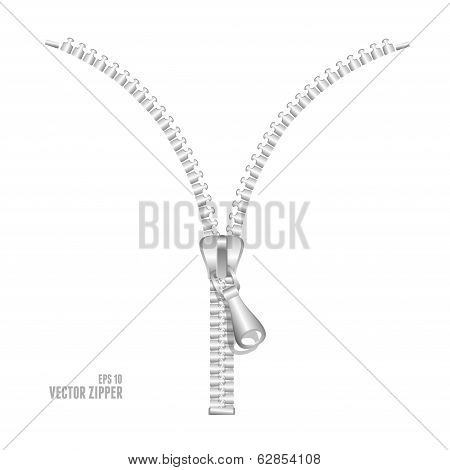 Vector realistic metall zipper illustration
