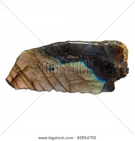 Labradorite Mineral On A White Background