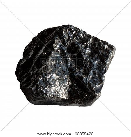 Mineral Obsidian  On White Background