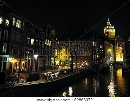 Nicolaaskerk Amsterdam By Night