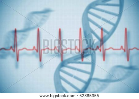Digitally generated blue medical background with dna and ecg