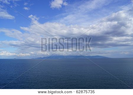 clouds over the greek island