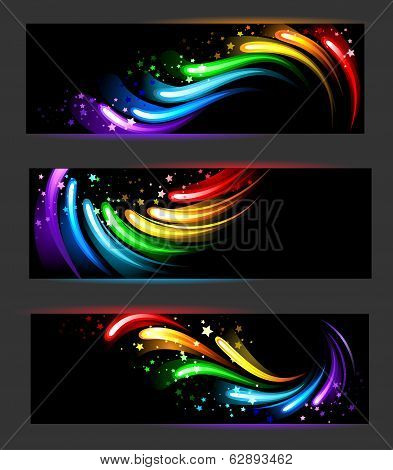Banner With Rainbow Pattern