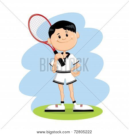 Cartoon Character Tennis Player
