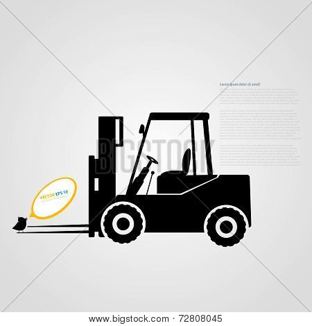 Vector isolated tractor icons. silhouettes.