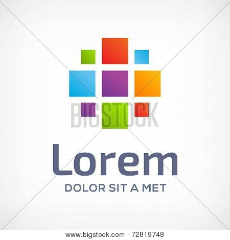 Abstract design logo icon template with cross