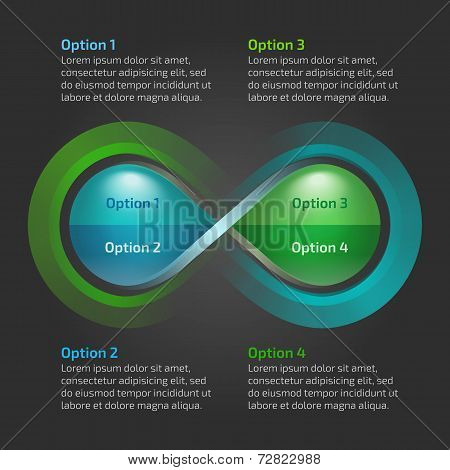 Eco water drop nature infinity loop infographic with text