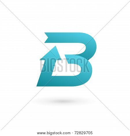 Letter B arrow ribbon logo icon design template elements. Vector color sign.