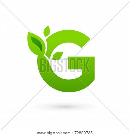 Letter G eco leaves logo icon design template elements. Vector color sign.