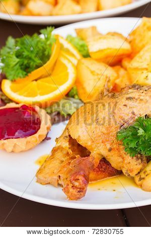 Polish National Dish - Duck With Apples And Potato