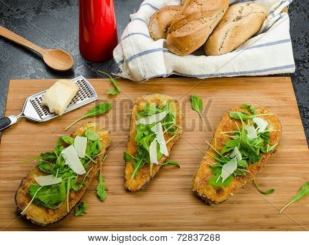 Fried Eggplant, Fried In Parmesan Crust