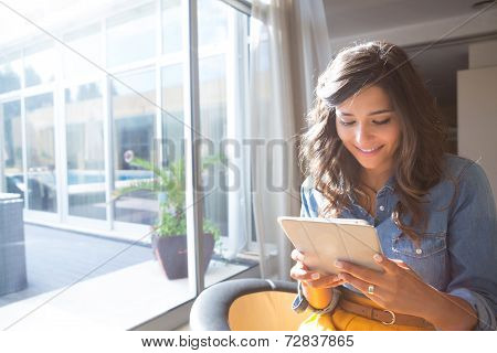 Woman Using Tablet