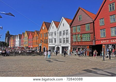 Bryggen, landmark of Bergen in Norway