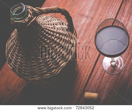 Wine Carboy And Wine Glass