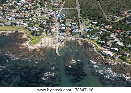 Aerial shot of Kleinbaai harbour