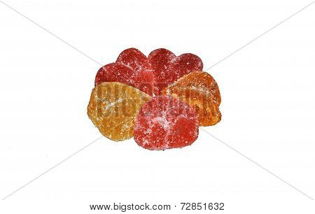 Gelatin With Sugar On A White Background