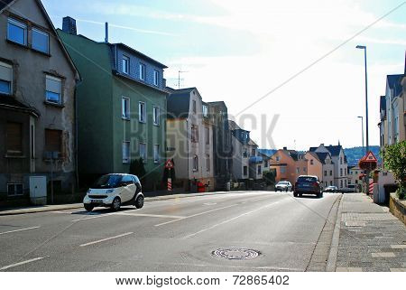 Diez City Limburger Street Sunny Day View. Germany.