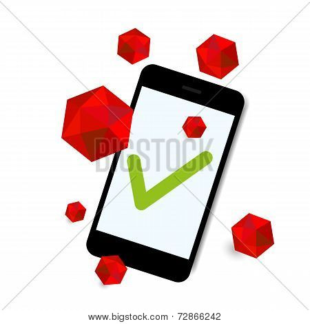 virus attack smart phone background vector