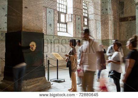 People inside Hagia Sophia