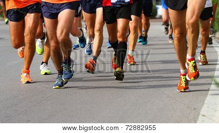 Marchers During The Sporting Competition On The Road