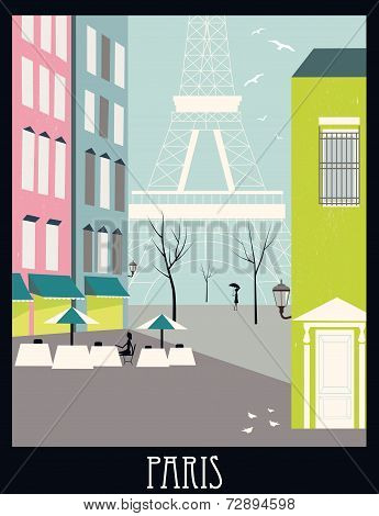 Paris street. Vector