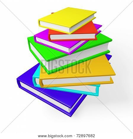 Pile Or Stack Of Colorful Books