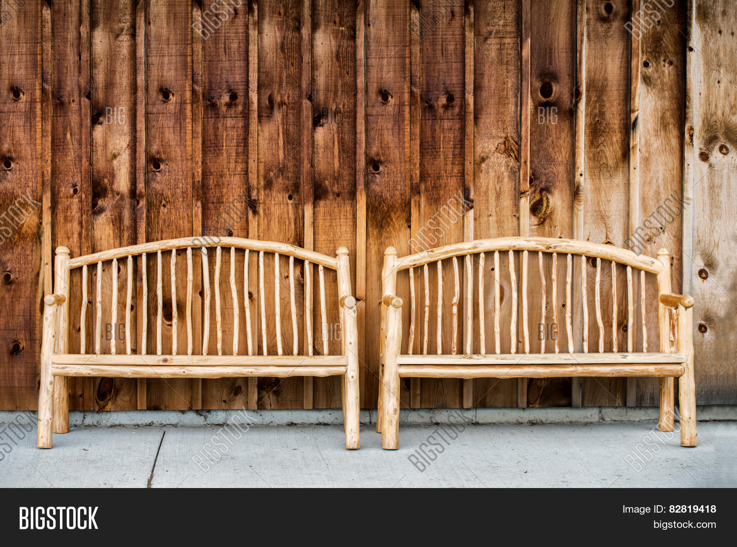 Two Rustic Wooden Log Image Photo Free Trial Stock Two Rustic Wooden Log Image Photo