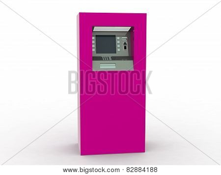 View of ATM in an isolated white background